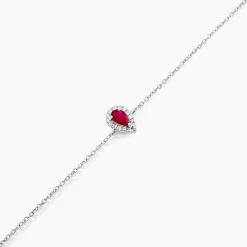 Bracelet Juliettina Or Blanc Rubis Et Diamant