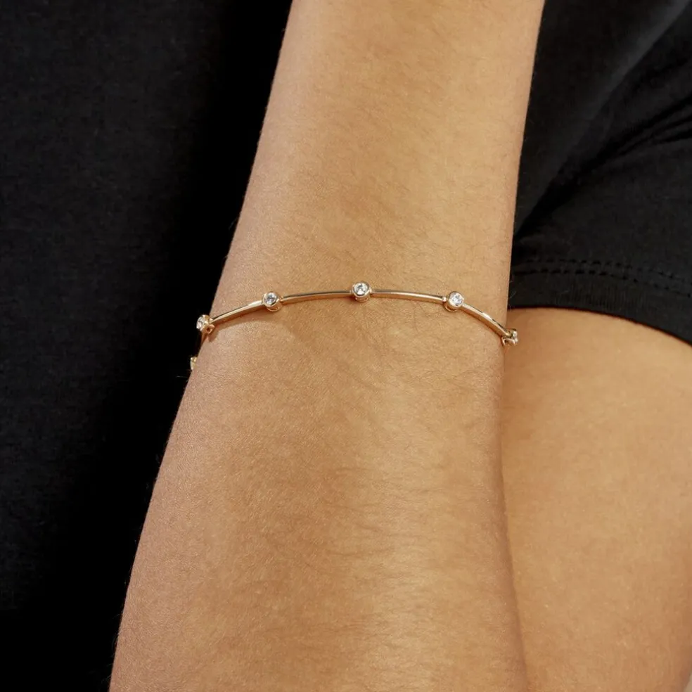 Bracelet Kaelig Plaqué Or Jaune Oxyde De Zirconium