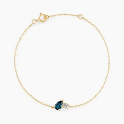 Bracelet Kobina Or Jaune Topaze Oxyde De Zirconium