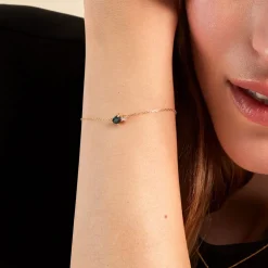 Bracelet Kobina Or Jaune Topaze Oxyde De Zirconium