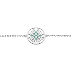 Bracelet Krysia Argent Blanc Email Turquoise