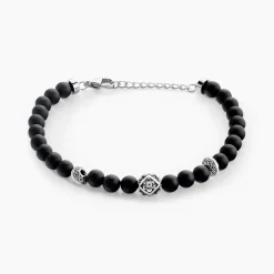 Bracelet Labhras Acier Blanc Agate