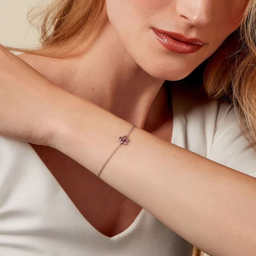 Bracelet Lalla Argent Blanc Pierre D'imitation