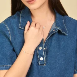 Bracelet Lareyna Or Bicolore Saphir