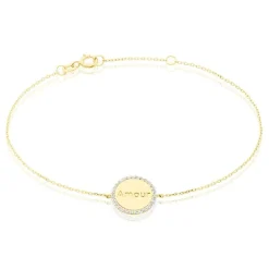 Bracelet Levon Or Jaune Oxyde De Zirconium
