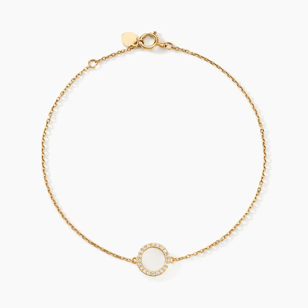 Bracelet Lim Or Jaune Oxyde De Zirconium