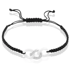 Bracelet Link Argent Blanc Oxyde De Zirconium Et Céramique