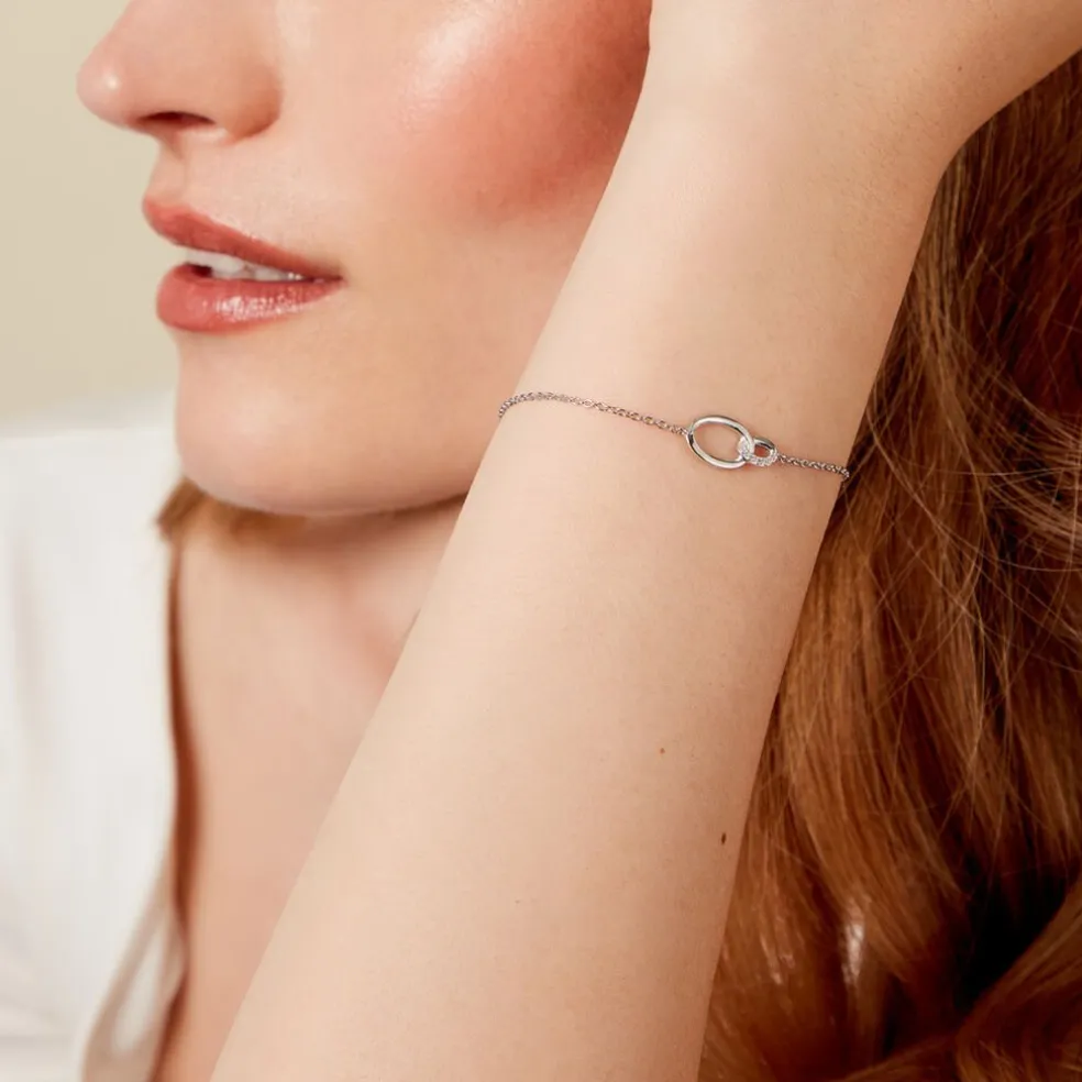 Bracelet Loline Argent Blanc Oxyde De Zirconium