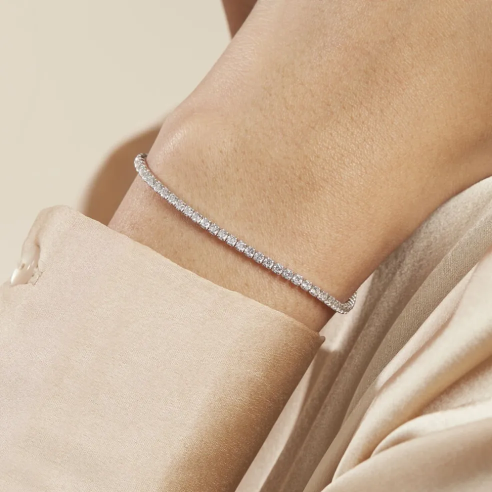Bracelet Lou-anne Argent Blanc Oxydes De Zirconium