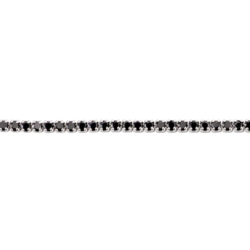 Bracelet Lou-anne Argent Blanc Oxyde De Zirconium Noir
