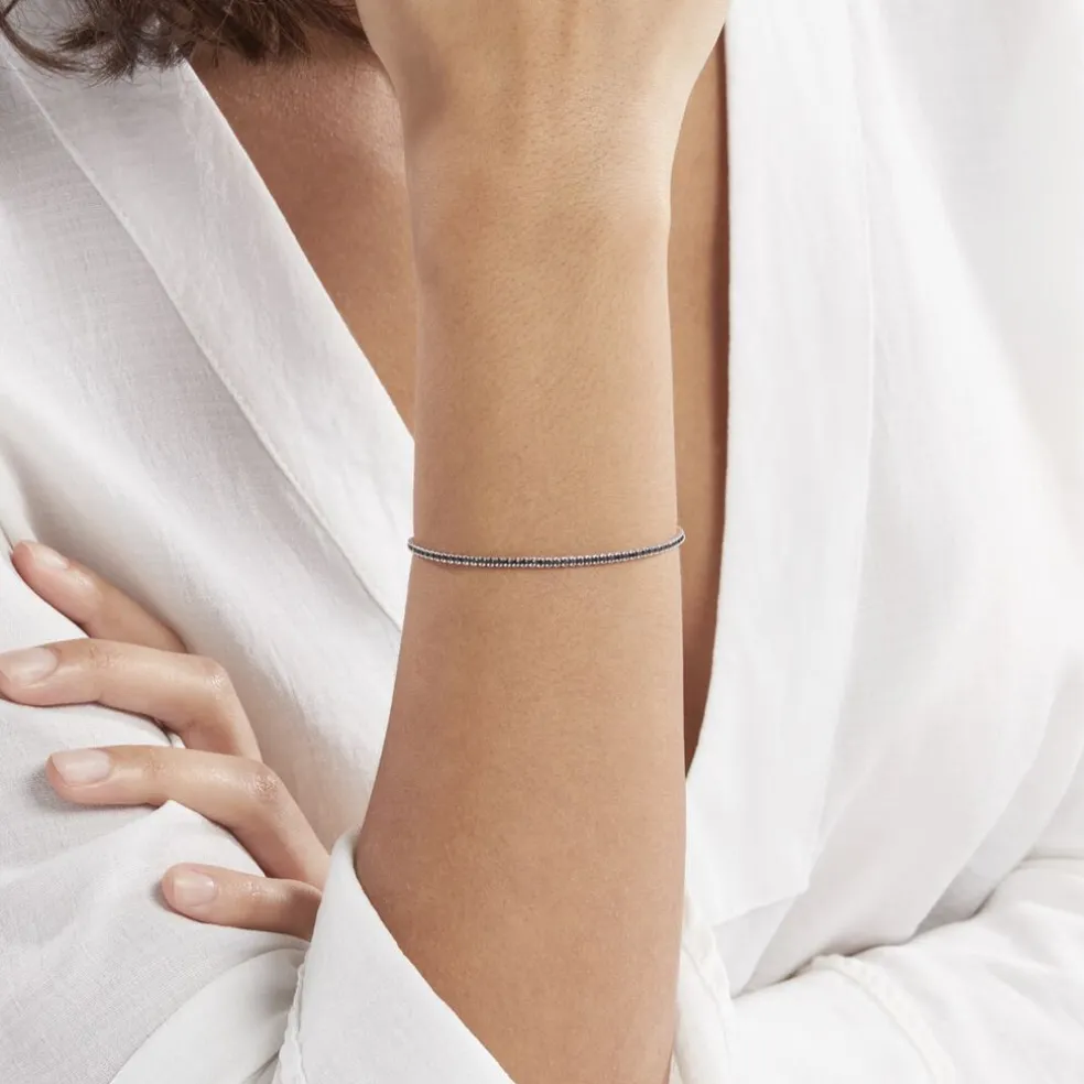 Bracelet Lou-anne Argent Blanc Oxyde De Zirconium Noir