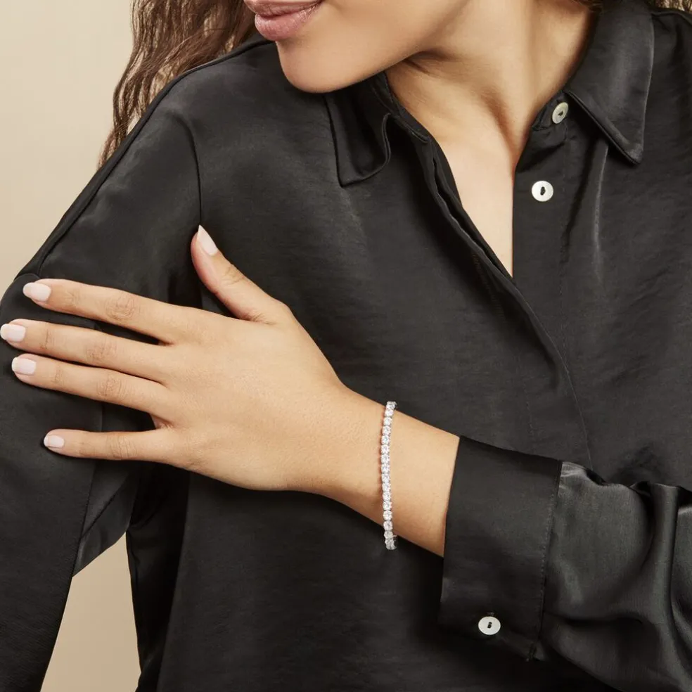 Bracelet Lou-anne Argent Blanc Oxyde De Zirconium Blanc