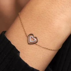 Bracelet Love Is In The Air Or Jaune Oxyde De Zirconium