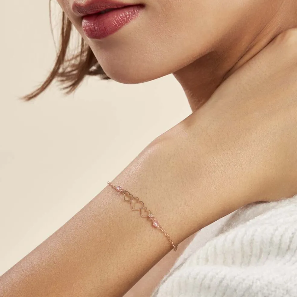 Bracelet Love Love Argent Rose Oxyde De Zirconium