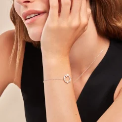 Bracelet Lua Argent Blanc Oxyde De Zirconium Perle De Culture