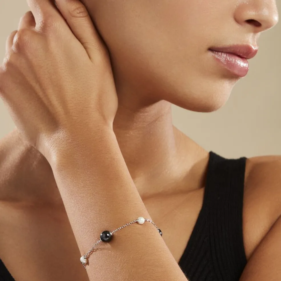 Bracelet Lucia Cera Argent Blanc Perle De Culture Et Céramique