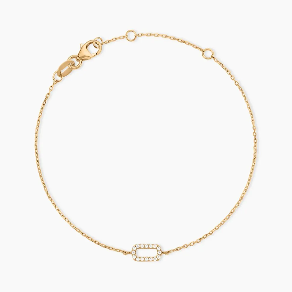 Bracelet Lueur Plaqué Or Jaune Oxyde De Zirconium