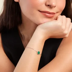 Bracelet Lunatique Argent Blanc Malachite Onyx