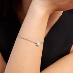 Bracelet Lunatique Argent Blanc Lapis Lazuli Nacre