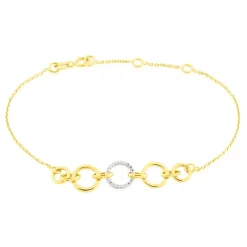 Bracelet Lutzele Or Bicolore Oxyde De Zirconium