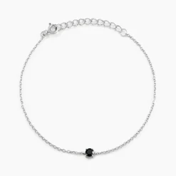 Bracelet Lylwenn Argent Blanc Oxyde De Zirconium Noir