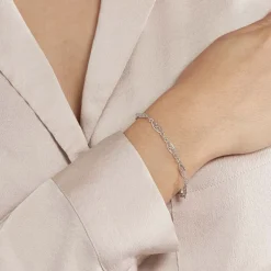 Bracelet Mahee Maille Filigrane Argent Blanc
