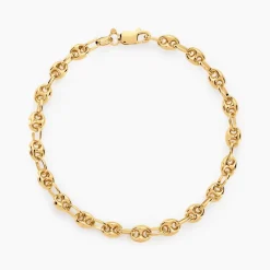 Bracelet Maille Dami Maille Grain De Café Or Jaune