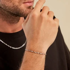 Bracelet Maille Donte Argent Blanc