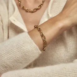 Bracelet Maille Perry Acier Doré