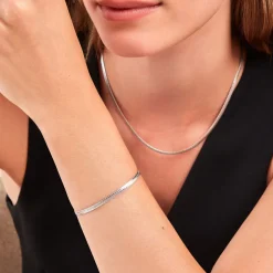 Bracelet Maille Thiane Argent Blanc