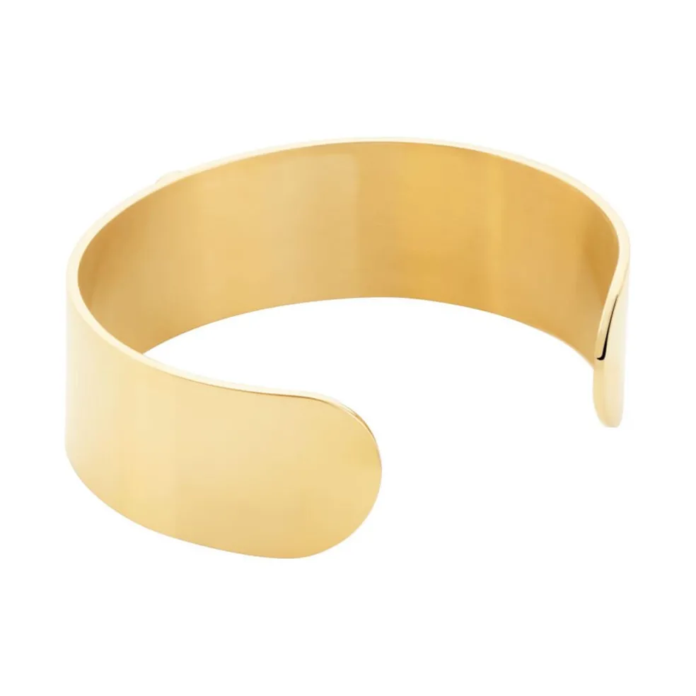 Bracelet Manchette Acier Doré Volcanus Agate