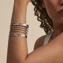 Bracelet Manchette Cambria Acier Blanc