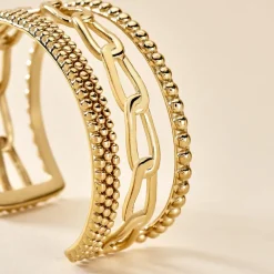 Bracelet Manchette Elain Acier Jaune