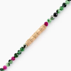 Bracelet Manua Plaqué Or Jaune Pierre D'imitation