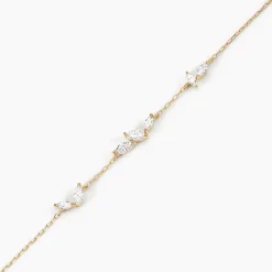 Bracelet Marquise Or Jaune Oxyde De Zirconium