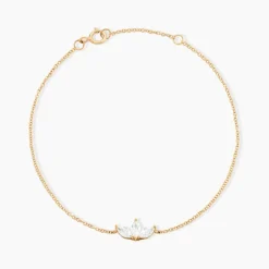 Bracelet Marquise Or Jaune Oxyde De Zirconium