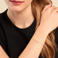 Bracelet Marquise Or Jaune Oxyde De Zirconium