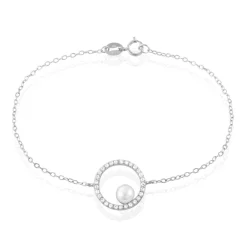 Bracelet Marthe Argent Blanc Perle De Culture Et Oxyde De Zirconium