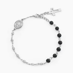 Bracelet Maximus Acier Blanc Onyx