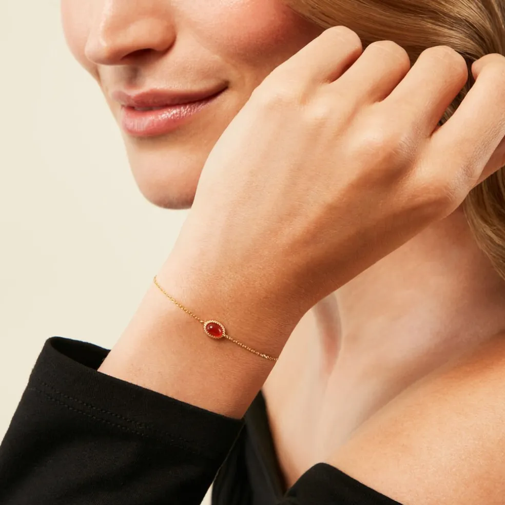 Bracelet Memory Plaqué Or Jaune Pierre De Synthese