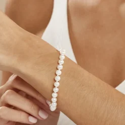 Bracelet Merrane Or Jaune Perle De Culture