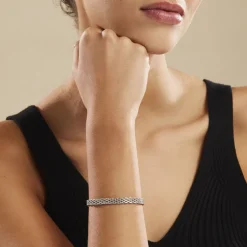 Bracelet Metropolitan Maille Fantaisie Acier Blanc