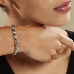 Bracelet Metropolitan Maille Fantaisie Acier Blanc