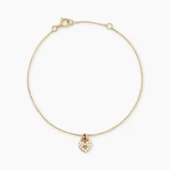 Bracelet Mi Or Jaune Oxyde De Zirconium