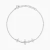 Bracelet Midnight Flower Argent Blanc Oxyde De Zirconium