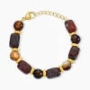 Bracelet Miky Acier Jaune Pierre De Synthese Agate