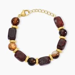 Bracelet Miky Acier Jaune Pierre De Synthese Agate