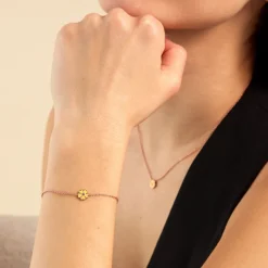 Bracelet Mimosa Argent Rose Oxyde De Zirconium