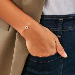 Bracelet Munira Or Jaune Améthyste Oxyde De Zirconium