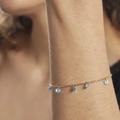 Bracelet Myosothis Plaqué Or Pierres